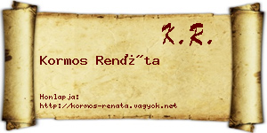 Kormos Renáta névjegykártya