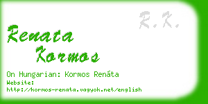 renata kormos business card