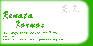 renata kormos business card